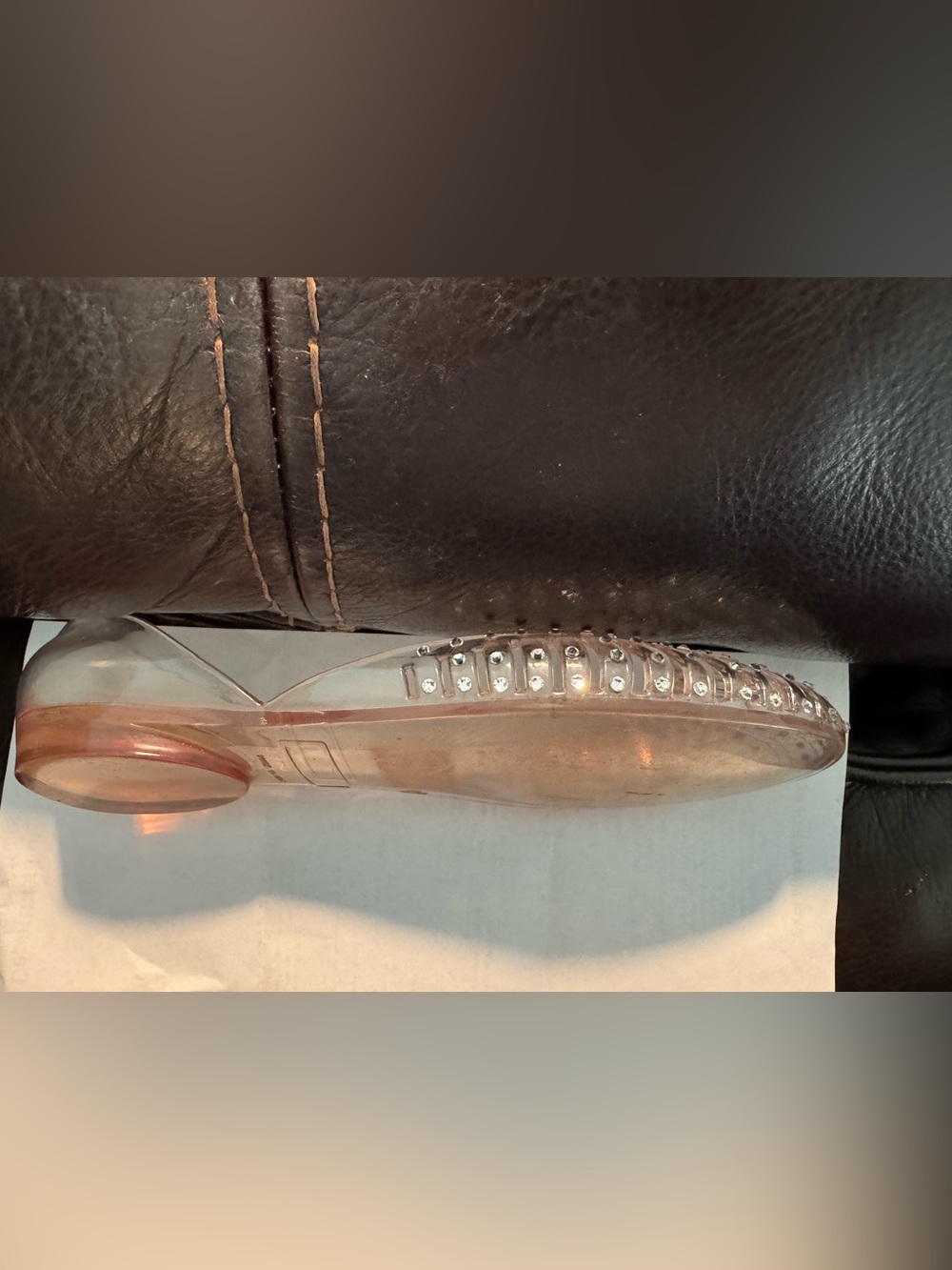 Stuart Weitzman Clear Crystal-Studded Jelly Flats - Picture 4 of 4